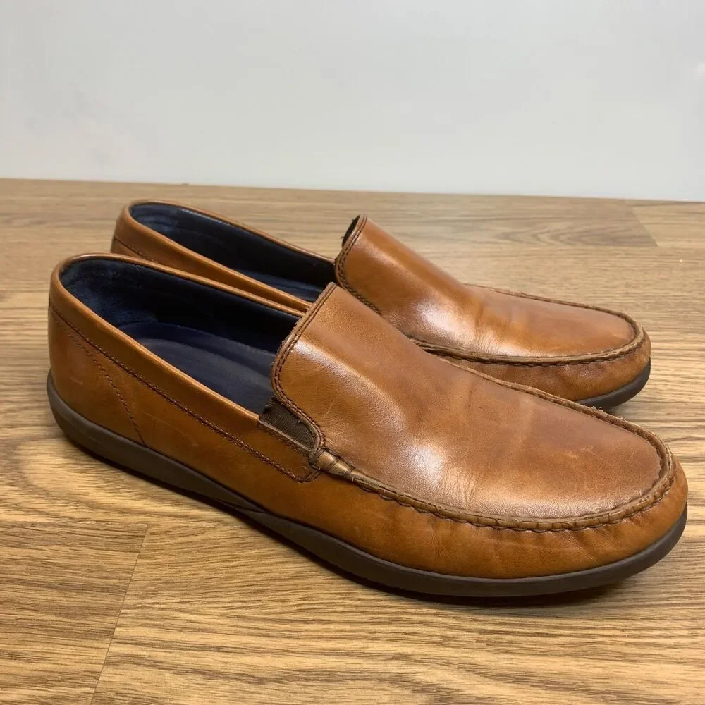 Cole Haan Mens Size 11.5M Lovell 2 Gore Tan Brown Leather Loafer‎ Casual Shoes